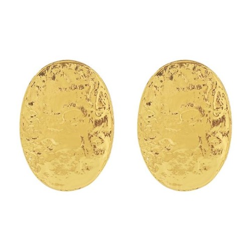 E occidental style brief wind exaggerating Alloy Oval earrings  pattern geometry Metal fashion ear stud