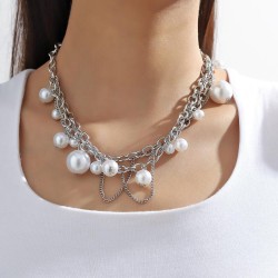  chain Pearl tassel necklace samll high chain neutral Street Snap clavicle cha..