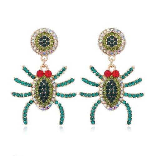 occidental style spider insect Modeling ear stud enamel diamond personality