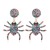 occidental style spider insect Modeling ear stud enamel diamond personality