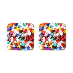 earrings ethnic style Bohemian style elements geometry ear stud beads Earring