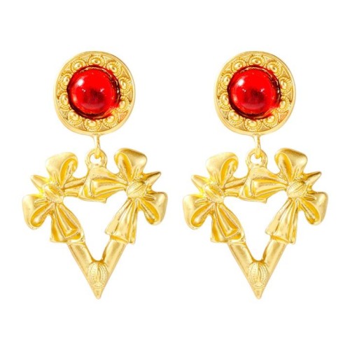 occidental style ear stud wind Metal exaggerating triangle earrings ear stud woman brief Earring bow temperament