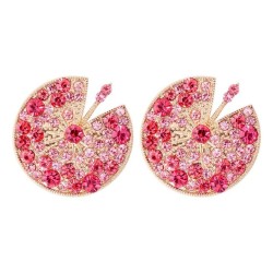 occidental style flowers earrings color fully-jewelled ear stud temperament Pe..