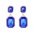 occidental style new geometry square ear stud Alloy diamond glass earrings retro occidental style exaggerating e