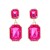 occidental style new geometry square ear stud Alloy diamond glass earrings retro occidental style exaggerating e