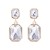 occidental style new geometry square ear stud Alloy diamond glass earrings retro occidental style exaggerating e