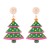 christmas all-Purpose Earring  occidental style fashion cartoon christmas tree ear stud Pearl enamel