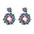 silver fashion temperament super colorful diamond earrings Alloy diamond exaggerating high