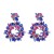silver fashion temperament super colorful diamond earrings Alloy diamond exaggerating high