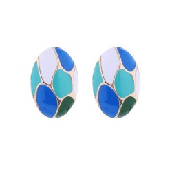 occidental styleins wind same style Round ear stud  woman Alloy enamel color E..