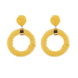 occidental style twining earrings brief handmade weave Round earring Bohemian ..