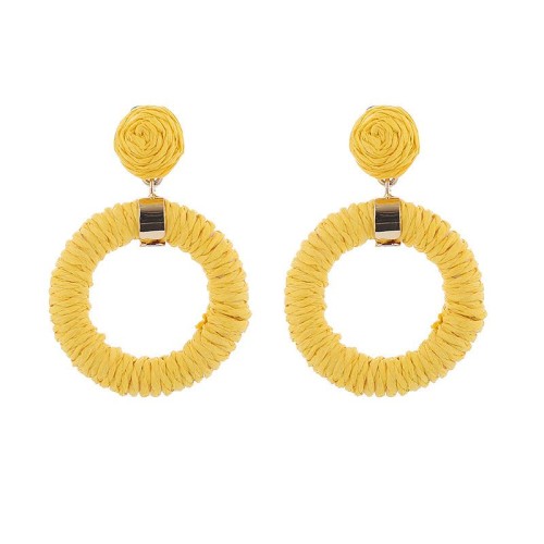 occidental style twining earrings brief handmade weave Round earring Bohemian style earrings