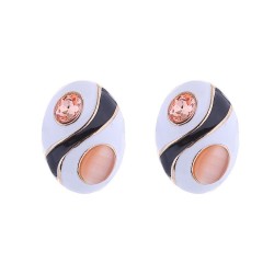 occidental style personality silver ear stud woman Alloy enamel diamond Ladies..