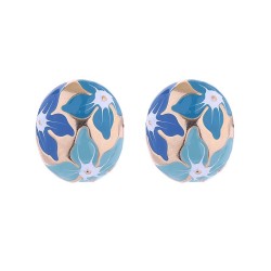occidental styleins wind enamel flowers earrings woman  silver Round temperame..