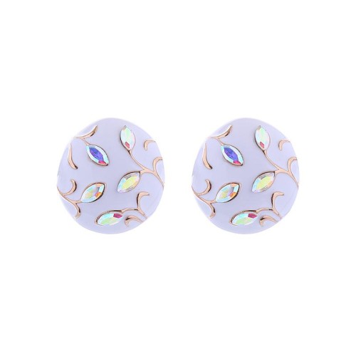 occidental style fashionins wind silver earrings woman temperament diamond enamel Ladies high Earring