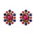 ( Color)trend colorful diamond earrings occidental style exaggerating Earring woman elegant fully-jewelled Round flower