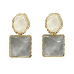  occidental style earrings woman geometry square resin Earring trend retro