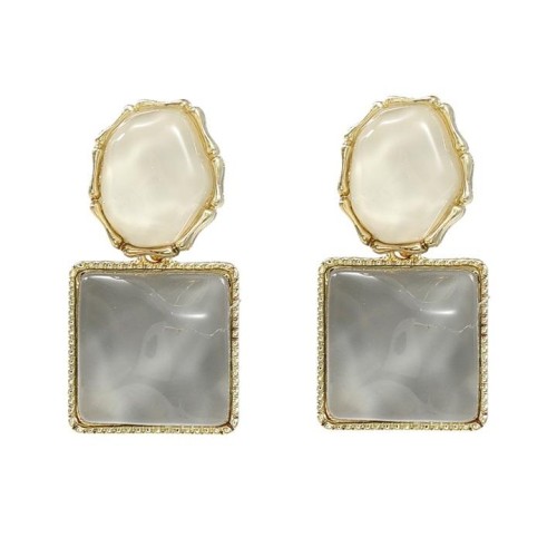  occidental style earrings woman geometry square resin Earring trend retro