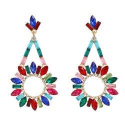 trend colorful diamond earrings occidental style fully-jewelled earring woman ..