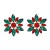  flowers ear stud occidental style earrings woman fashion elegant fully-jewelled flowers