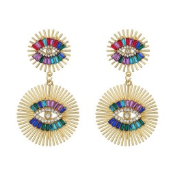  eyes earrings occidental style exaggerating Earring woman Alloy diamond sun f..