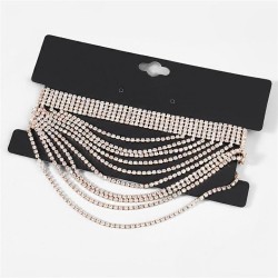 occidental style exaggerating Alloy diamond Rhinestone multilayer necklace wom..