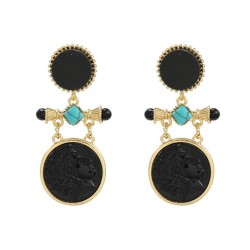 medium earrings occidental style retro Earring woman multilayer Round Bohemia ..