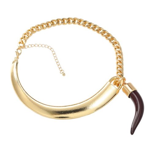 Autumn and Winter Alloy necklace occidental style woman half half chain trend