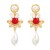 occidental style retro earrings flowers Earring woman Alloy embed Pearl earring elegant Street Snap