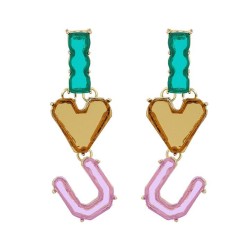 I love you earrings occidental style Earring woman color Word lovers