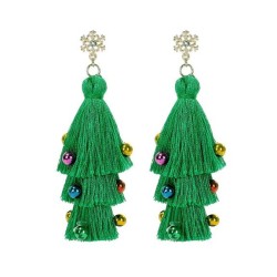 occidental style tassel christmas earrings long style ear stud christmas tree ..
