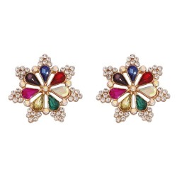  gorgeous embed Rhinestone elegant temperament style snowflake geometry fashio..