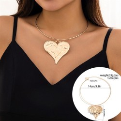 occidental style  textured exaggerating big love pendant Collar woman  fashion..