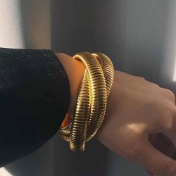 occidental style wind personality fashion snake pattern three layer elasticity..