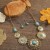 occidental style fashion retro turquoise necklace Round flowers necklace earrings set