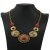 occidental style fashion retro turquoise necklace Round flowers necklace earrings set