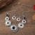 occidental style fashion retro turquoise necklace Round flowers necklace earrings set