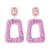 Autumn and Winter geometry velvet diamond square earrings woman elegant occidental style