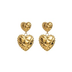 E retro Double love Round earrings  medium wind stainless steel color retentio..