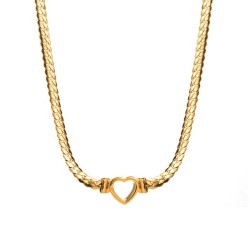  samll stainless steel wind heart-shaped chain  color retention snake chain ch..