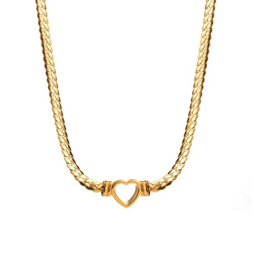  samll stainless steel wind heart-shaped chain  color retention snake chain chain love necklace woman