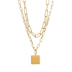 occidental style wind retro Double layer necklace  samll head stainless steel ..