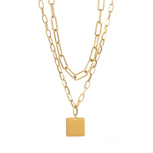 occidental style wind retro Double layer necklace  samll head stainless steel chain