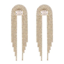 E occidental style fashion claw chain fully-jewelled tassel long style earring..