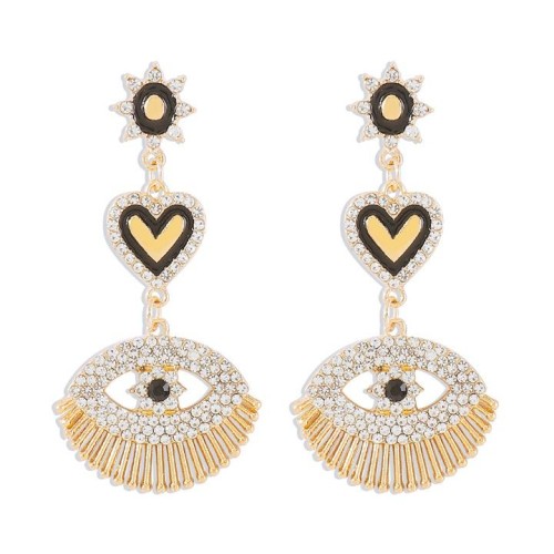 E exaggerating eyes love enamel earrings  occidental style retro exaggerating hollow personality earring