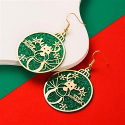 occidental style christmas hollow Double layer Alloy sequin earrings fashion c..