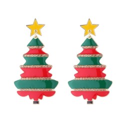 occidental style christmas silver earrings  personality christmas tree Alloy e..