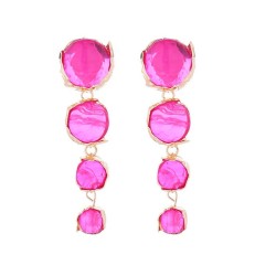 occidental style silver multilayer earrings fashion long style transparent res..