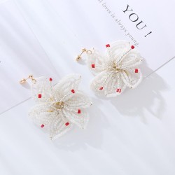 occidental style creativeins wind exaggerating flowers earrings  handmade bead..