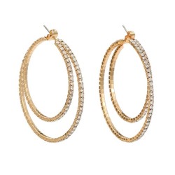 colorful diamond earrings multilayer Round circle woman exaggerating occidenta..